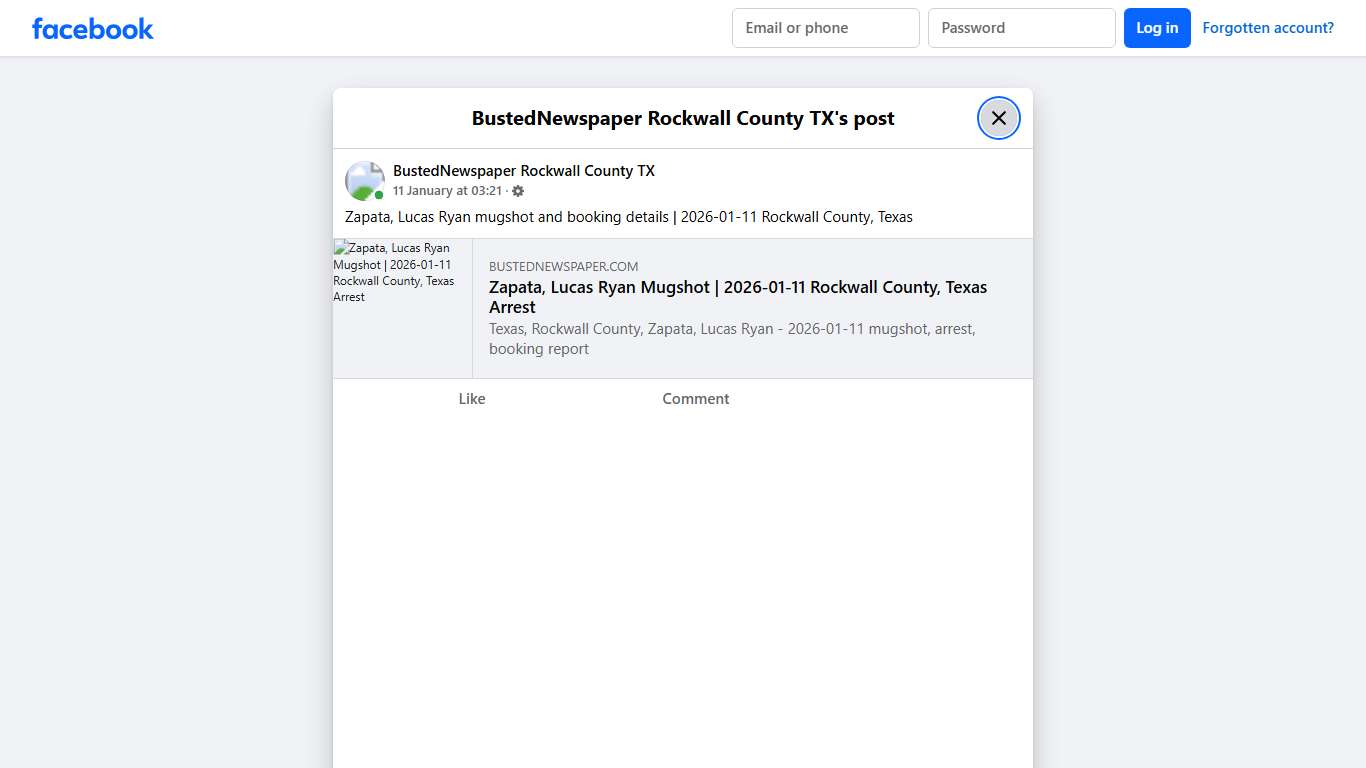 Zapata, Lucas Ryan... - BustedNewspaper Rockwall County TX Facebook